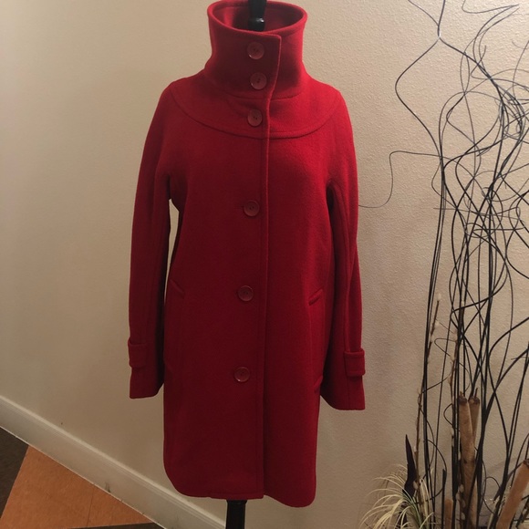 Talbots Red Three Buttons Coat. Used - Picture 5 of 5
